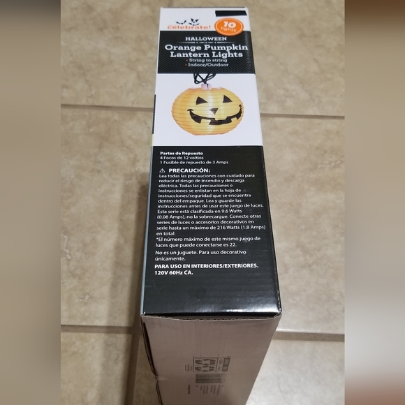 Halloween Orange Pumpkin Lantern Lights (10ct) - Picture 3 of 3